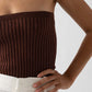 Strapless top brown