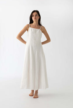La robe en lin : blanche 