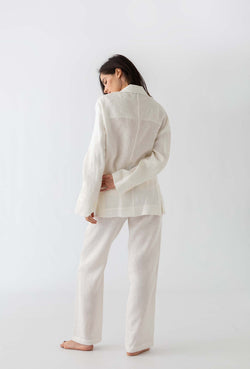 Le pantalon en lin : Blanc