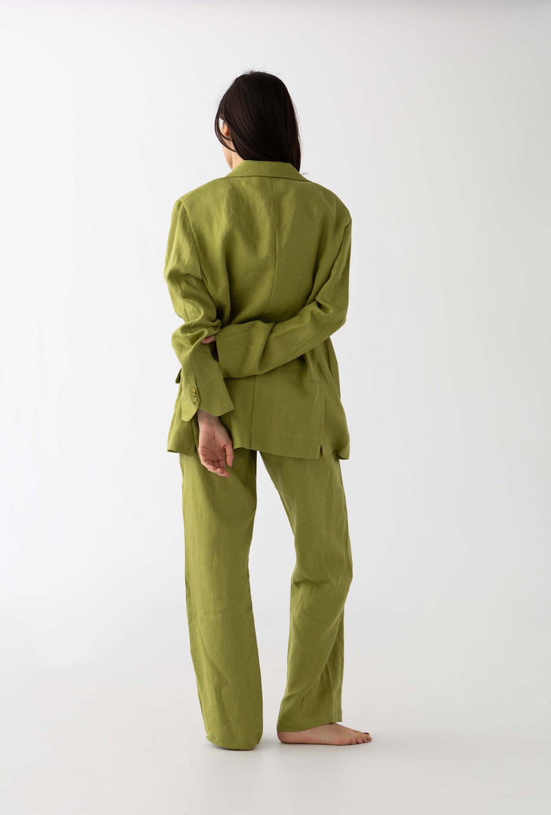 Le pantalon en lin : vert 