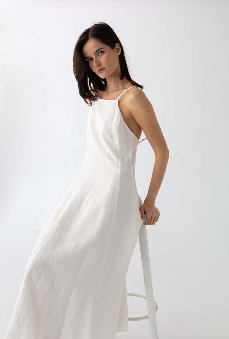 The Linen Dress: White