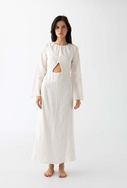 The Linen Maxi Dress: White